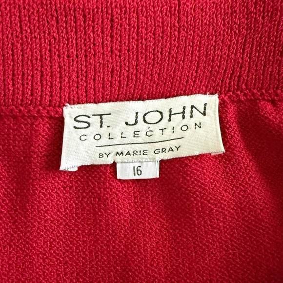 St. John collection Marie Gray pink, cream and black Santana knit skirt 16 - Picture 6 of 6